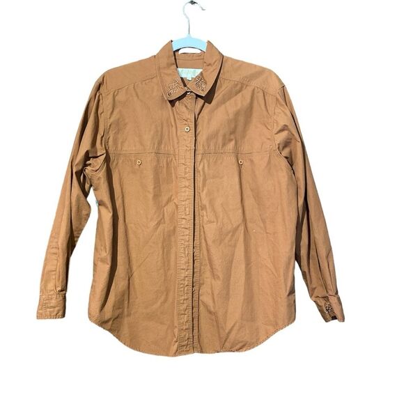 Women's Vintage John Henry Button Up 100 % Cotton - Imported Blouse Size Large - Picture 1 of 9